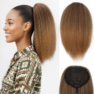 Yaki Straight Drawstring Ponytail‎ 12” Clip-In T27